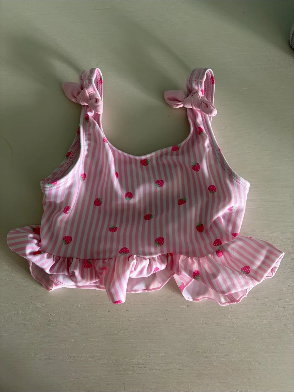 Mia & Miles | Pink Strawberry Ruffle Two-Piece Swim Set